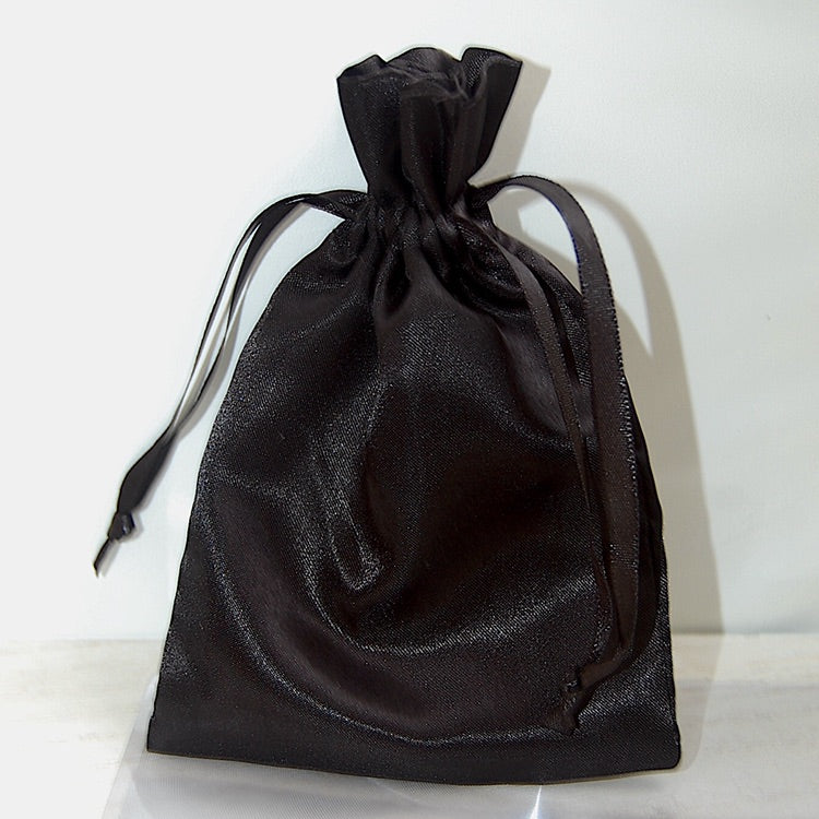 free black satin gift bag